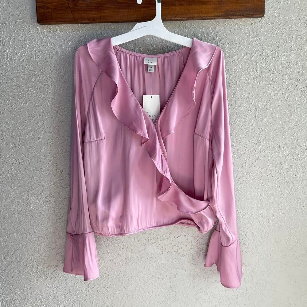 A New Day Size Large Pink Ruffle Blouse (NWT) - Picture 2 of 6